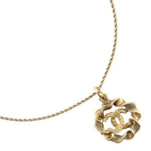 CHANEL COCO Mark Necklace vintage Plated Gold 7.5g Women